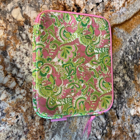 Lilly Pulitzer Pink and Green Paisley IPad Pouch - Picture 3 of 9